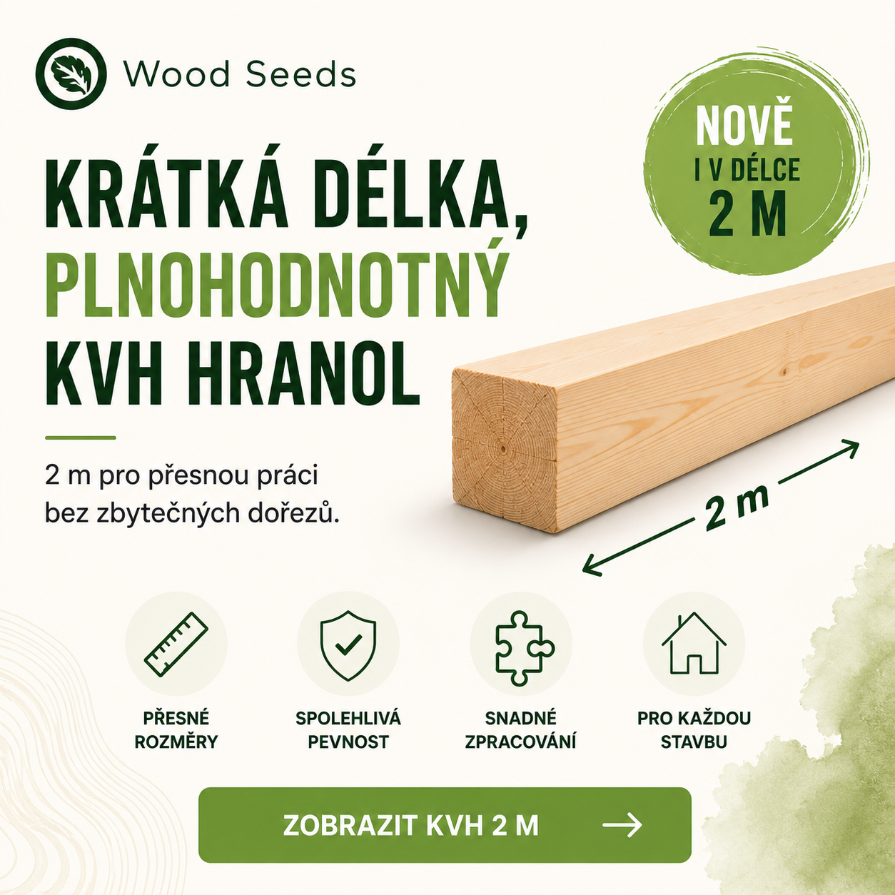 KVH hranol v délce 2 m