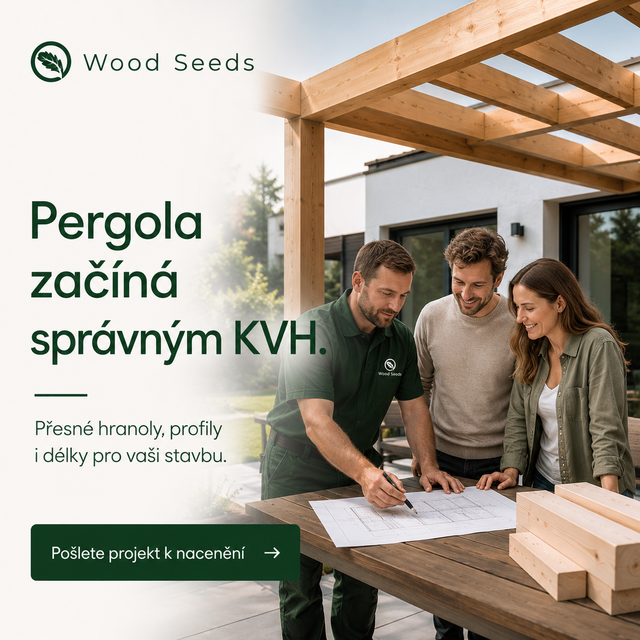 Příprava projektu pergoly k nacenění